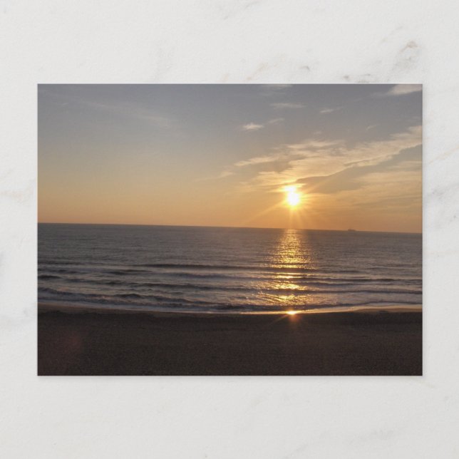 The beach at sunset postcard (Front)