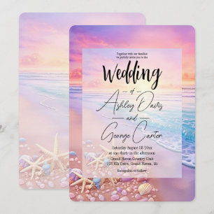 The Beach at Sunset Wedding Invitation