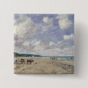 The Beach at Tourgeville, 1893 15 Cm Square Badge