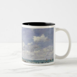 The Beach at Tourgeville, 1893 Two-Tone Coffee Mug
