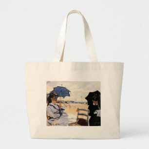 The Beach at Trouville Large Tote Bag