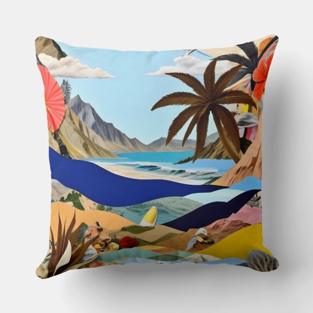 The Beach Bound Surrealist Cushion (Back)