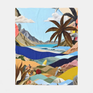 The Beach Bound Surrealist Fleece Blanket