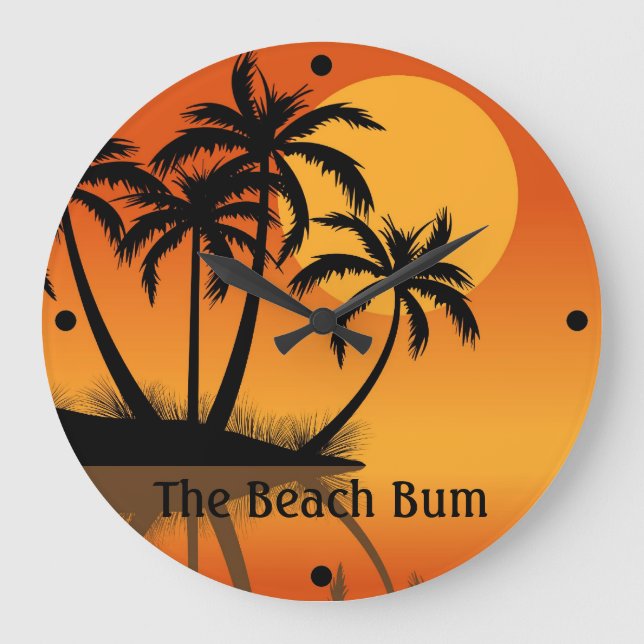 The Beach Bum Personalised Sunset Wall Clock (Front)