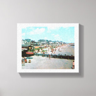 The Beach, Cape May NJ, Vintage Canvas Print