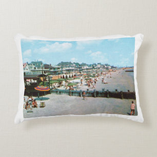 The Beach, Cape May NJ, Vintage Decorative Cushion