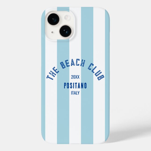 The Beach Club Crest Blue Cabana Stripe Case-Mate iPhone Case (Back)