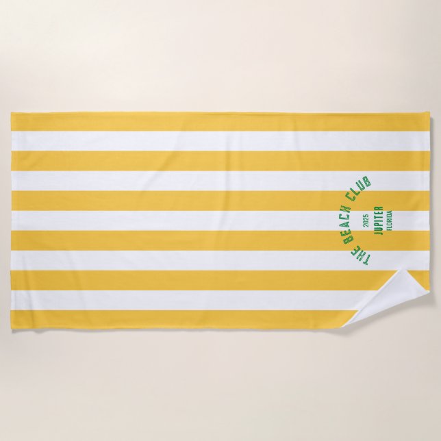 The Beach Club -Jupiter Florida - Custom Design Beach Towel (Front)