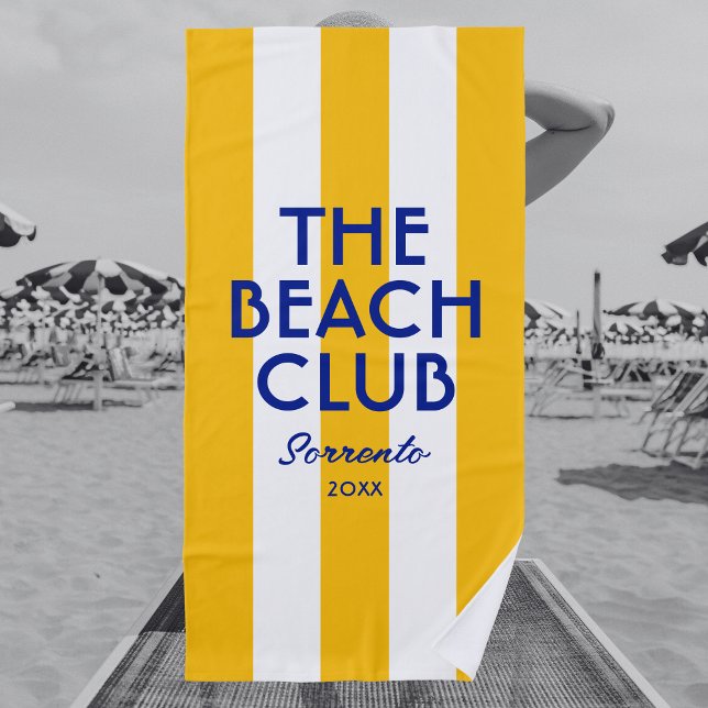 The Beach Club Sorrento Yellow Cabana Stripe Towel (Creator Uploaded)