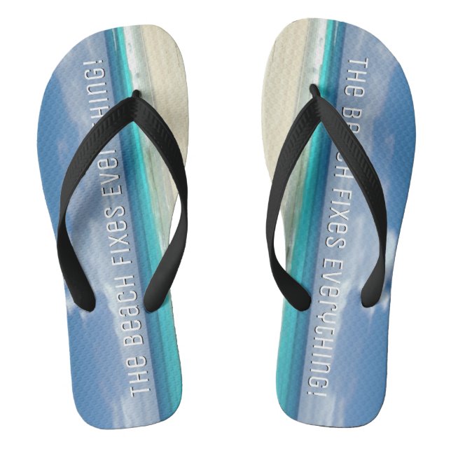 The Beach Fixes Everything Sand & Ocean Scene Thongs (Footbed)