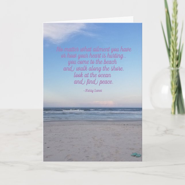 The beach heals your heart greeting card (Front)