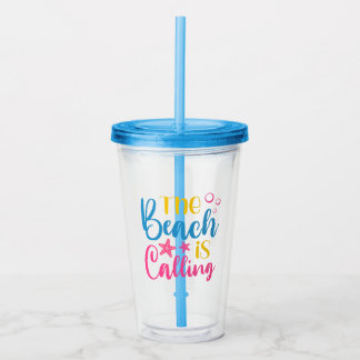 The Beach Is Calling Acrylic Tumbler