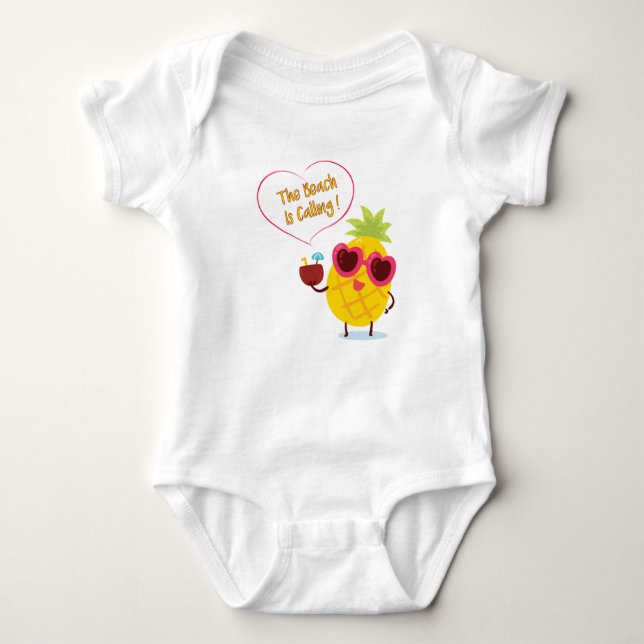 The Beach Is Calling Baby Bodysuit (Front)