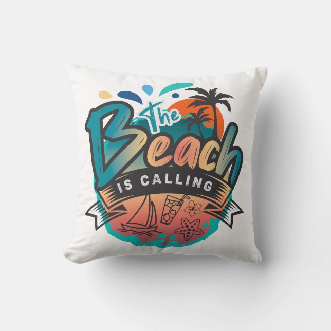 The Beach Is Calling Cushion (Front)