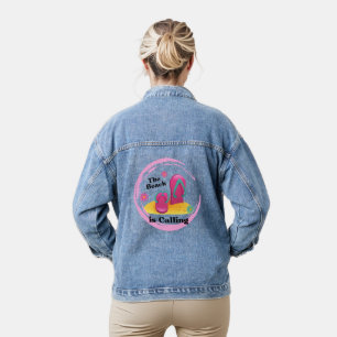 the beach is calling denim jacket