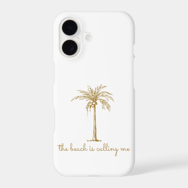 The Beach is Calling Me Golden Coconut Palm Tree (Back)