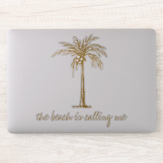 The Beach is Calling Me Golden Coconut Palm Tree (Computer)