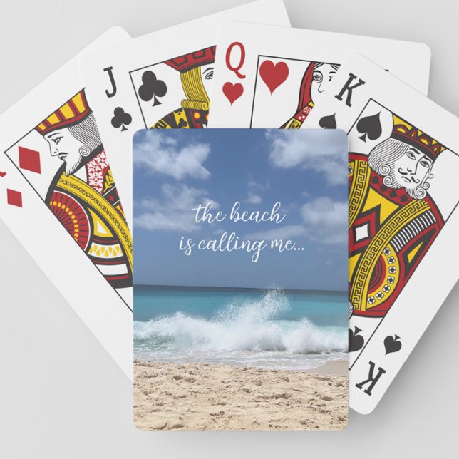 The Beach is Calling Me Tropical Paradise  Playing Cards (Beach Playing Cards, Family Reunion Games, Summer Activities, Beach House Gifts)