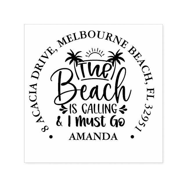 The beach is calling   self-inking stamp (Design)