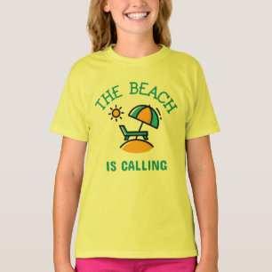 The Beach Is Calling Simplistic Beach Scene T-Shirt