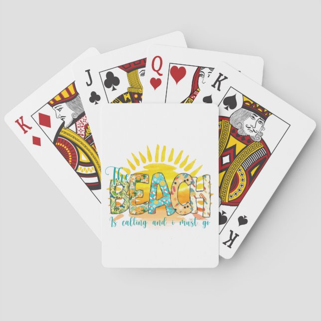 The Beach Is Calling | Sunset Playing Cards (Back)