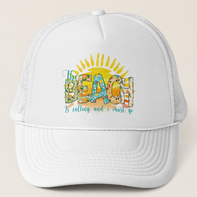 The Beach Is Calling | Sunset Trucker Hat (Front)