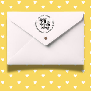 the beach is calling theme self-inking stamp