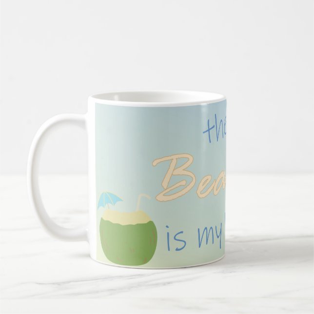 The Beach Is My Happy Place Coffee Mug (Left)