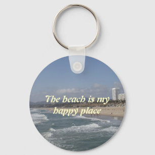 The beach is my happy place key ring