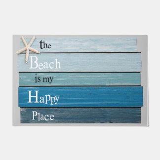 The Beach Is My Happy Place Mat, Ocean  Doormat