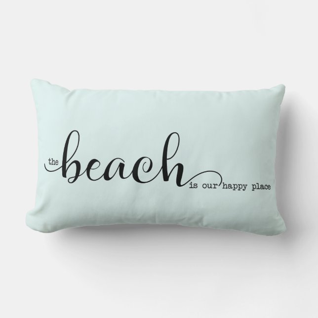 The beach is our happy place lumbar cushion (Front)
