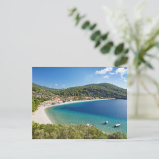 The beach Panormos of Skopelos island, Greece Postcard