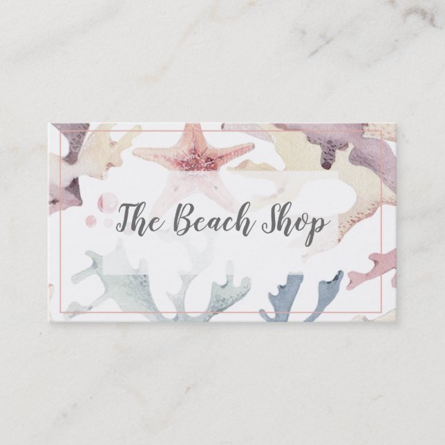 'The Beach Shop' Coastal Business Card (Front)