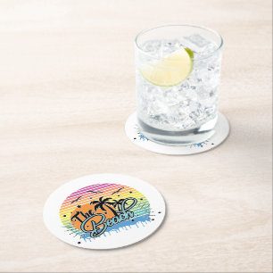 The Beach, Summer 2023 Round Paper Coaster