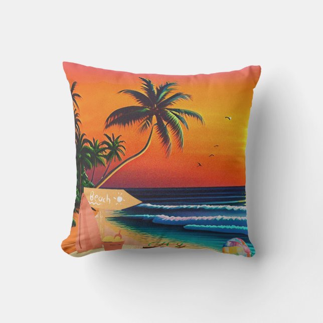 THE BEACH SUNSET CUSHION (Front)