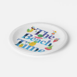 The Beach Time Paper Plate