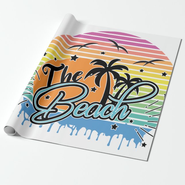 The Beach Wrapping Paper (Unrolled)