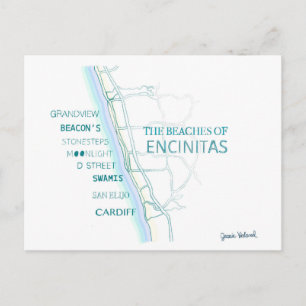 The Beaches of Encinitas Tote Bag - San Diego Postcard