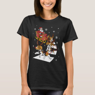 The Beagles Reindeer Santa Christmas Dog Music T-Shirt