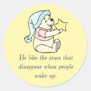 the bear and the shining star classic round sticker