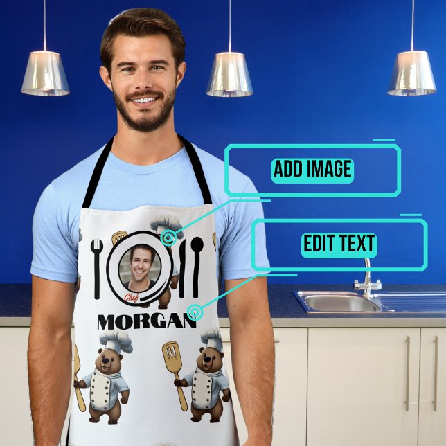 The Bear Chef Men's Apron (We put a lot of thought into this fun design to brighten up your cooking and chores.)