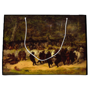 The Bear Dance, 1870 by William Holbrook Beard Large Gift Bag
