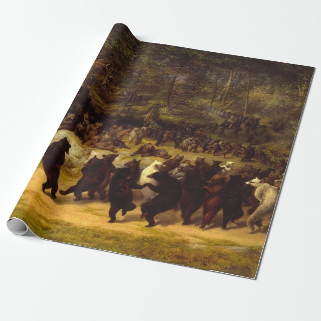 The Bear Dance, 1870 by William Holbrook Beard Wrapping Paper (Unrolled)