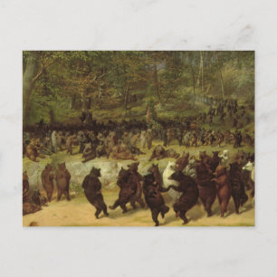 The Bear Dance Painting - William Holbrook Beard Postcard