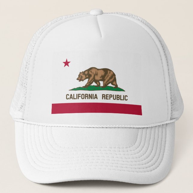 The Bear Flag - Flag of the State of California Trucker Hat (Front)