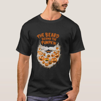 The Beard Behind The Pumpkin Halloween Funny Pregn T-Shirt