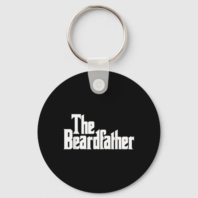 The Beard Father Funny Bearded Men Beard Dad Key Ring (Front)