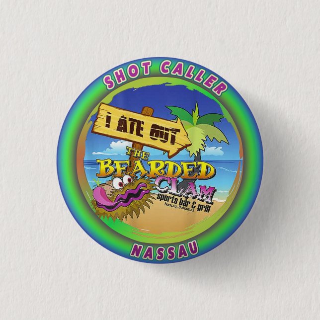 The Bearded Clam 3 Cm Round Badge (Front)