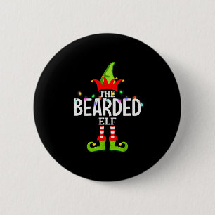 The Bearded Elf Christmas Matching Pajamas 6 Cm Round Badge