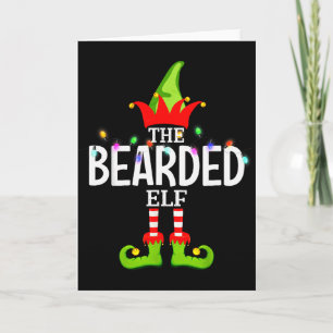 The Bearded Elf Christmas Matching Pajamas  Card